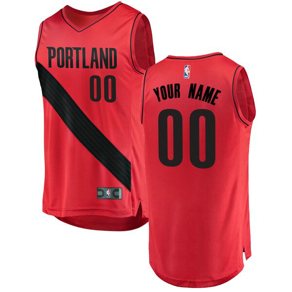 Camiseta Custom 0 Portland Trail Blazers Statement Edition Rojo Hombre